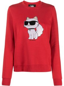 Karl Lagerfeld sweat à imprimé Ikonik Choupette - Rouge