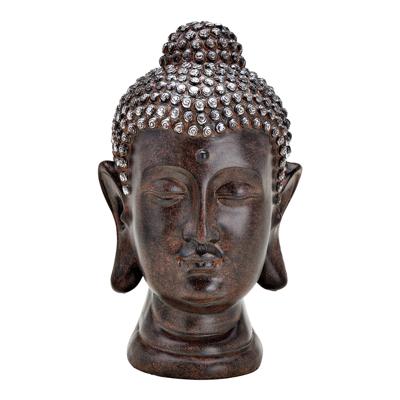 Buddha hoofd van poly bruin (B/H/D) 19x31x19cm