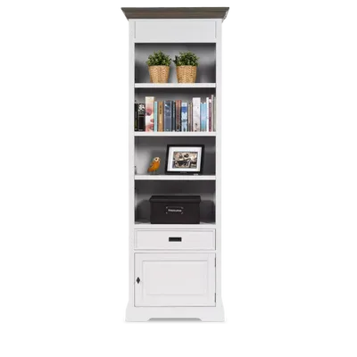 Boekenkast (1 deur) Riverwoods - ClearWhite/Rustic Grey