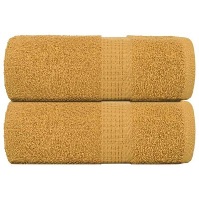VidaXL Gastendoekjes 2 st 30x50 cm 360 g/m² 100% katoen goudkleurig