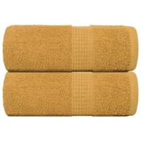 VidaXL Gastendoekjes 2 st 30x50 cm 360 g/m² 100% katoen goudkleurig