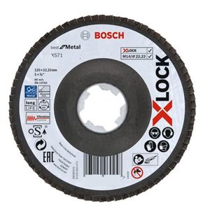 Bosch Accessoires X-LOCK Lamellenschijf Best for Metal recht, kunststof, Ø125mm, G 40, X571 - 1 stuk(s) - 2608619209