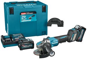 Makita GA044GM201 | 40V Max | Haakse slijper | 125 mm | X-LOCK | 4,0 Ah accu (2 st) | snellader | in Mbox | met veiligheidsschakelaar GA044GM201