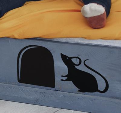 Muurstickers dieren muisje en holletje