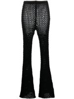 Moschino pantalon en crochet à coupe évasée - Noir