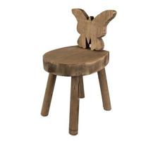 Clayre & Eef Plantentafeltje 18x19x34 cm Bruin Hout Vlinder