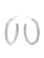 David Yurman créoles en argent sterling pavées de diamants (25,4 mm)