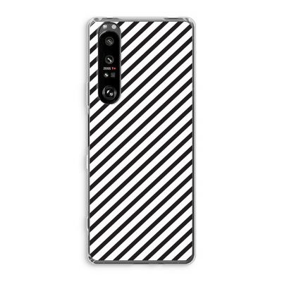 Strepen zwart-wit: Sony Xperia 1 III Transparant Hoesje