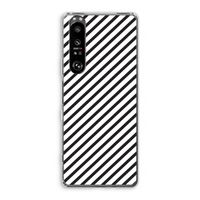 Strepen zwart-wit: Sony Xperia 1 III Transparant Hoesje
