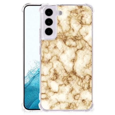 Samsung Galaxy S22 Anti-Shock Hoesje Marmer Goud Samsung Galaxy S22 Anti-Shock Hoesje Marmer Goud