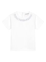 Dolce & Gabbana Kids t-shirt en coton à logo brodé - Blanc