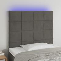 Hoofdbord LED 90x5x118/128 cm fluweel donkergrijs
