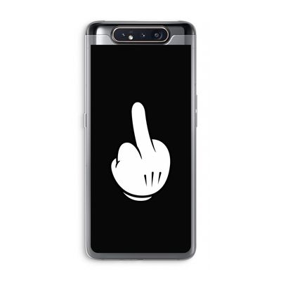 Middle finger black: Samsung Galaxy A80 Transparant Hoesje