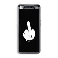 Middle finger black: Samsung Galaxy A80 Transparant Hoesje