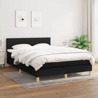 Boxspring met matras stof zwart 140x200 cm