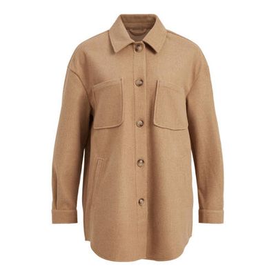 VILA shacket VIKIMMI camel