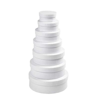 Creativ Company Ronde dozen, h: 4+4,5+5+5,5+6+6,5+7 cm, d 8,5+10,5+12,5+14,5+16,5+18,5+21,5 cm, wit, 7 stuk/ 1 set
