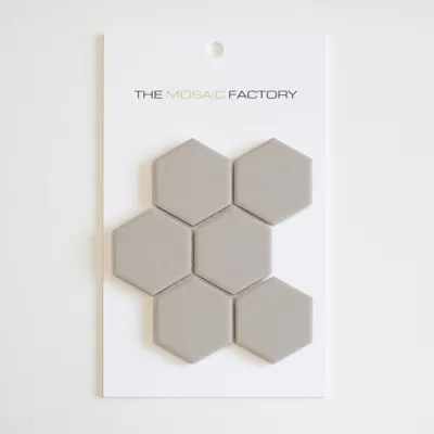 The Mosaic Factory London Mozaiek Tegel Hexagon - Grijs Porselein Ongeglazuurd, R11 281x325 mm