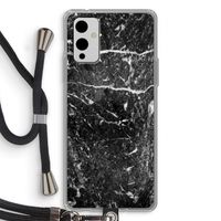 Zwart marmer: OnePlus 9 Transparant Hoesje met koord Zwart marmer: OnePlus 9 Transparant Hoesje met koord