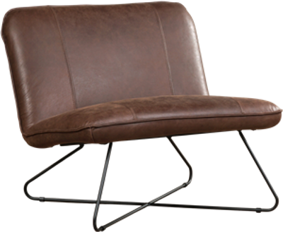 Bruine leren industriële fauteuil zonder armleuning Smile - Vintage Leer Brown (bruin leer)