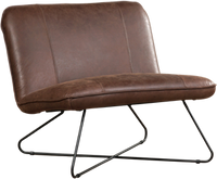 Bruine leren industriële fauteuil zonder armleuning Smile - Vintage Leer Brown (bruin leer)