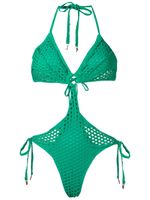 Amir Slama maillot de bain à découpes - Vert - thumbnail