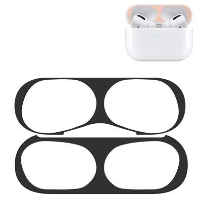 Voor Apple AirPods Pro draadloze oortelefoon beschermende case metalen beschermende sticker (zwart)