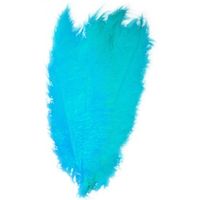 5x Grote decoratie veren/struisvogelveren turquoise 50 cm   -