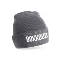 Bokkoud muts - unisex - one size - grijs - apres-ski muts