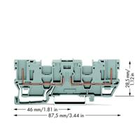 WAGO 769-161 Basisklem 5 mm Spanveer Toewijzing: L Grijs 50 stuk(s)