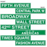 New York straatbord decoraties - wegwijzers - straatnamen - thema versiering landen - 10 x 61 cm New York straatbord decoraties - wegwijzers - straatnamen - thema versiering landen - 10 x 61 cm