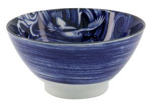 Tokyo Design Studio - Japonism Crane - Ramen Kom - Blauw - 17.8x8.8cm 1000ml