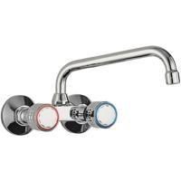 Keukenkraan Tres ESE-23 | Wandmontage | 360° Draaibaar | Mengkraan | 2-knops | Rond | Chroom