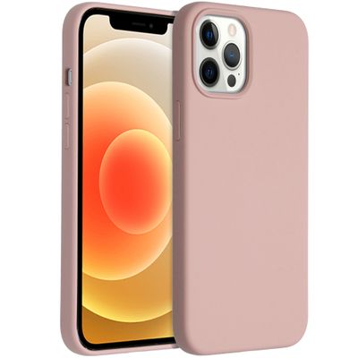 AccezzLiquid Silicone Backcover iPhone 12 Pro Max Telefoonhoesje Roze