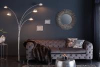 Design booglamp FIVE LIGHTS 205cm chromen vloerlamp met zwart marmeren voet - 7365