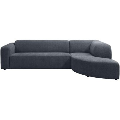 Leen Bakker - Hoekbank Astoria Rechts - Venro - Donker - Stof - Blauw - 197x297x76 Cm