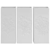 3x Witte radiator bak luchtbevochtigers / waterverdampers bloemen motief 20 cm