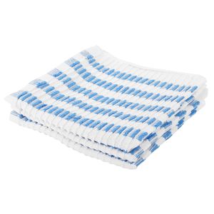 9x stuks badstof vaatdoek / dweiltjes wit/blauw