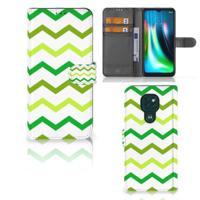 Motorola Moto G9 Play | E7 Plus | Telefoon Hoesje | Zigzag Groen