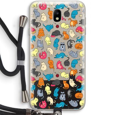 Kleurrijke katten: Samsung Galaxy J7 (2017) Transparant Hoesje met koord