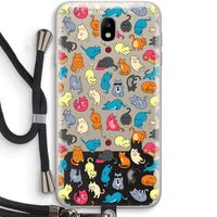 Kleurrijke katten: Samsung Galaxy J7 (2017) Transparant Hoesje met koord