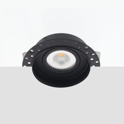 Bella Ondiepe LED inbouw 40mm trimless spot kantelbaar 5Watt rond ZWART IP65 dimbaar - interne driver