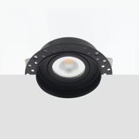Bella Ondiepe LED inbouw 40mm trimless spot kantelbaar 5Watt rond ZWART IP65 dimbaar - interne driver
