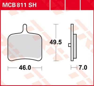 TRW Remblokken, en remschoenen voor de moto, MCB811SH Sinter street