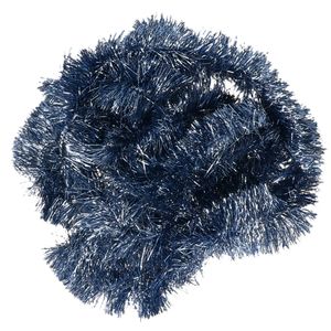 Kerstslinger - donkerblauw - glans - folie/lametta - 270 x 7 cm