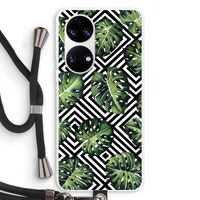 Geometrische jungle: Huawei P50 Transparant Hoesje met koord