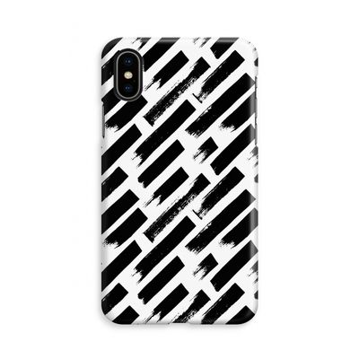 Zwarte vegen: iPhone X Volledig Geprint Hoesje