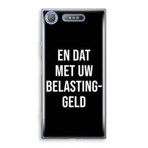 Belastinggeld - Zwart: Sony Xperia XZ1 Transparant Hoesje