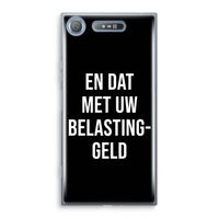 Belastinggeld - Zwart: Sony Xperia XZ1 Transparant Hoesje
