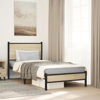 Bedframe zonder matras metaal sonoma eikenkleurig 90x200 cm